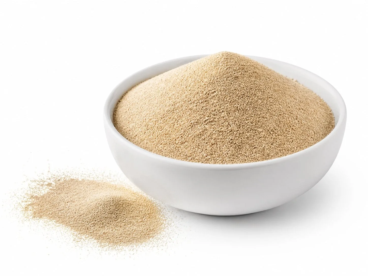 Yeast powder in a glass bowl